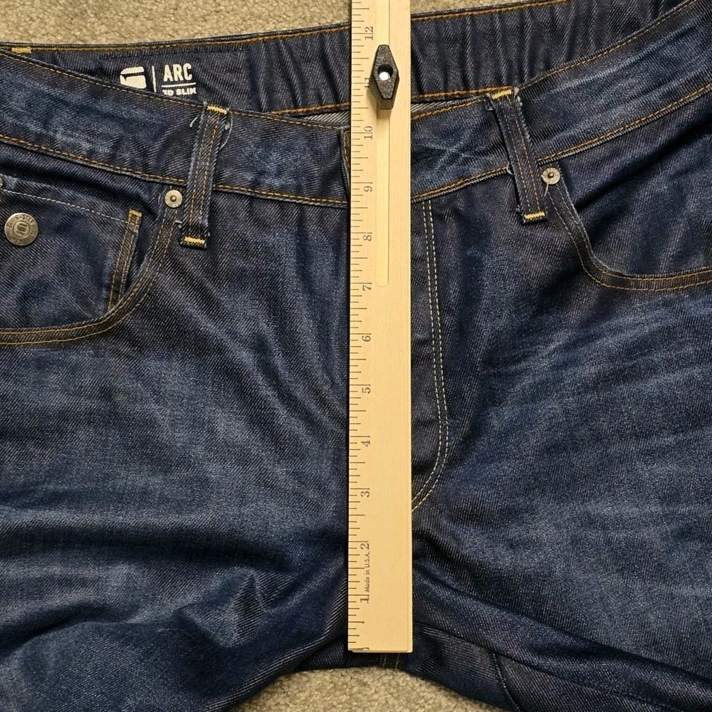 G Star Raw Mens Arc 3D Slim Denim Pants Jeans Size 30x32 Dark Wash - Picture 15 of 16